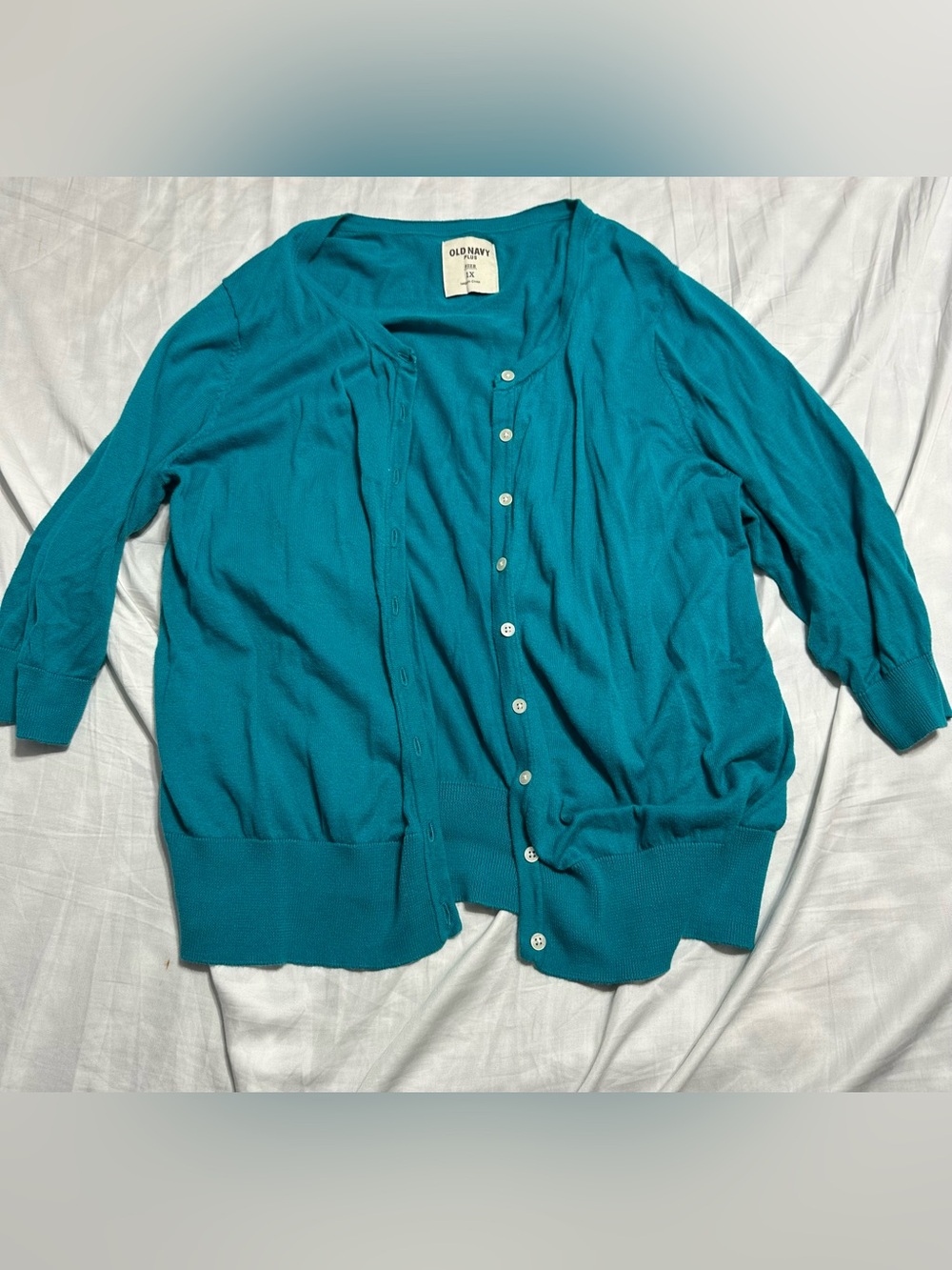 100% Cotton Old Navy Teal Button-Up Cardigan